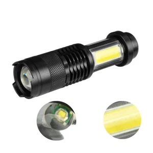 COB LED Taschenlampe Ultrahelle Zoomable Mini Taschenlampe Fokus Licht AA/14500 - Bild 1 von 8