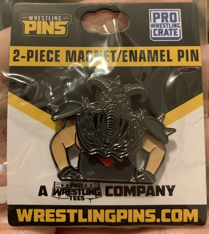 Pro Wrestling Crate Exclusive Mastodon Vader Magnet Enamel Lapel Pin WCW WWF WWE Cover