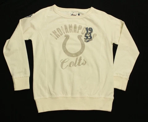 Indianapolis Colts Women's Ivory Sweatshirt Size S Cover