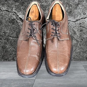 Studio Belvedere Bay Bridge Para Hombres Cuero Guijarro Marrón Puntera Dividida Oxford Talla 14D - Imagen 1 de 15