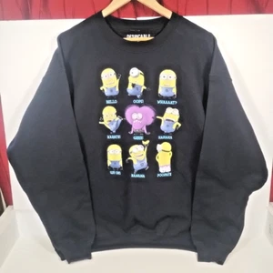 Despicable Me 2 Sweatshirt Minons Front Graphic Unisex XL Black - Picture 1 of 11