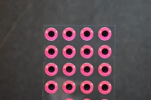 24 FLUORESZIERENDE PINK 3D weich geformte 5/16" 8 mm Augen Fliegenbindeköder - Bild 1 von 2