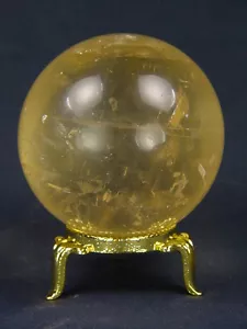 ABERW Golden Calcit Heilkugel 2,2" mit Ständer Lapidarkugel 4972K - Bild 1 von 2