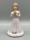 New ListingBrunette Age 9 ~ 1982 Vtg Porcelain Figurine ~ Enesco Growing Up Birthday Girl