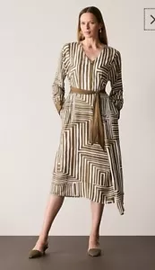 Trenery Country Road Painterly Geometric Dress Size 12, M, Olive BNWT RRP $249 - Picture 1 of 13
