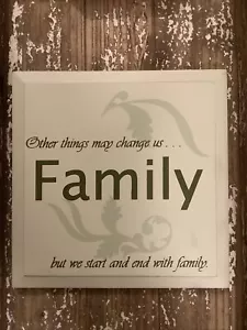 Letrero de placa de madera ""Familia"" oficina regalo, inspiración - Imagen 1 de 4
