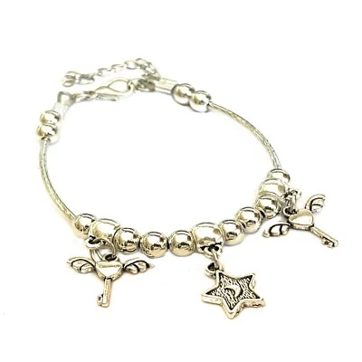 Bracciale da donna con charms argento braccialetto ciondoli cuore braccialetto - Immagine 1 di 4