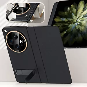 For OnePlus Open Business Plain Leather Folio Magnetic Kickstand Slim Phone Case - Photo 1 sur 10