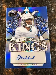 Jalen Tolbert 2022 Leaf Metal Draft BLUE Holo TD Kings Autograph Auto #d 9/30 - Picture 1 of 2