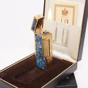 Encendedor Dunhill dorado patrón de ópalo florentino_limpiado ultrasónico_funciona - Imagen 1 de 22