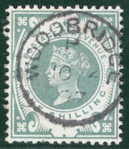 GB QV JUBILEE Stamp SG.211 1s Dull Green Super *Woodbridge* 1897 CDS c£80 YOR150 - Picture 1 of 6