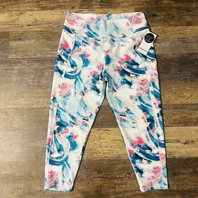 Kinesis Womens Multicolor Tie Dye Stretch Mid Rise Elastic Waist Leggings 2X NWT Foto 1 de 4