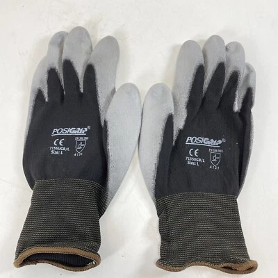 West Chester 715SUGB Posigrip Gloves Nylon Shell Gray PU Coating 1 DOZEN Large