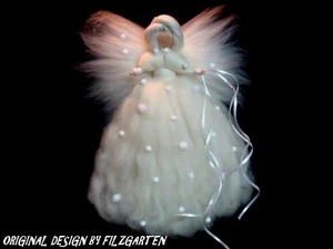 *FILZGARTEN* Schneeball-FEE ELFE Jahreszeitentisch- WINTER ENGEL MÄRCHENWOLLE - Bild 1 von 1
