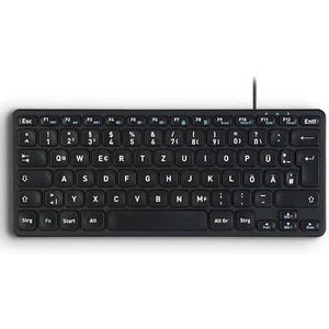 Perixx PERIBOARD-416 DE, kabelgebunden, USB Mini Tastatur mit 4 Hubs, schwarz - Bild 1 von 1