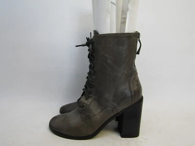 Botín botín Boutique 9 para mujer talla 10 M de cuero gris oscuro con cremallera y tacón con cordones Foto 1 de 4