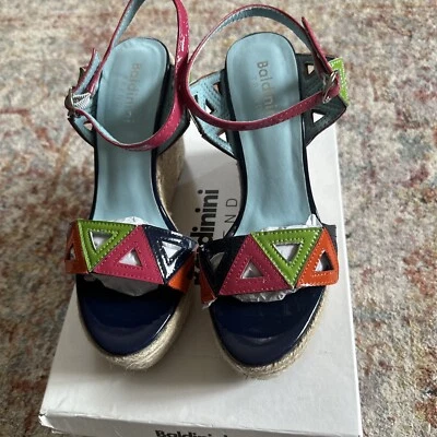 Cuñas de cuero Baldinini Trend multicolor talla 38 nuevas con caja Foto 1 de 4