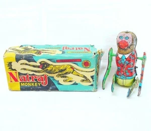 Rubina Toys Inds RTI India WALKING MONKEY NATRAJ Tin WIND-UP Toy NMIB`60 RARE! - Picture 1 of 1
