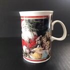 Christmas Mug Cup by Dunoon  Scotland  Stoneware Victorian Santa Print 10 fl oz