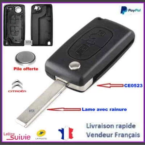 Schlüsselhülle Flip Gehäuse 2BTS Citroen C2-C3-C4 Picasso-Berlingo-ds3 CE0523 Nut - Bild 1 von 4