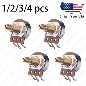 A/B 250K/500K Gitarrenpotentiometer Messing 18mm Langschaft Pot US 24 Spline fein - Bild 1 von 21