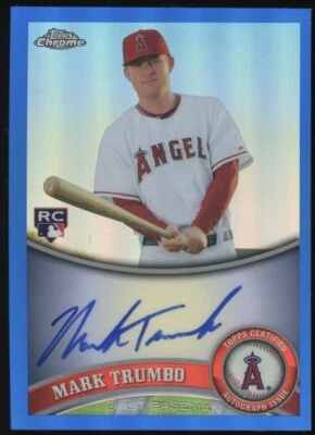 2011 Topps Chrome Blue Refractor /199 Mark Trumbo #178 Rookie Auto RC - Image 1 of 4