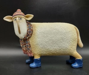 Enesco EWE AND ME Sheep "Jock" Figurine- Toni Goffe Resin #A6107 Hat Scarf Boots - Picture 1 of 9