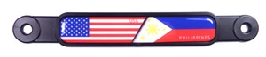 USA / Philippines Flag Emblem Screw On Car License plate Decal badge - Imagen 1 de 4
