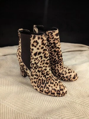 Sam Edelman Leopard Print Heeled Boots  Size 7.5 - Photo 1/2
