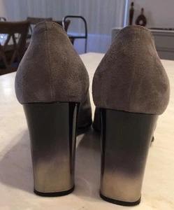 Di Sandro Designer Grey Suede High Heeled Shoes, Size 8, Silver/grey Heels, Sexy - Picture 1 of 5