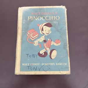 1940 WALT DISNEY Pinocchio libro d'epoca - Foto 1 di 23