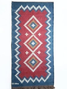 Jute Wool Runner Kilim Rug Area Vintage Carpet Rugs Hand Woven Handwoven - Picture 1 of 5