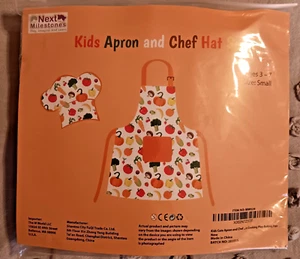 Kids Apron and Chef Hat Set Ages: 3-7 Size: Small NEW - Picture 1 of 2