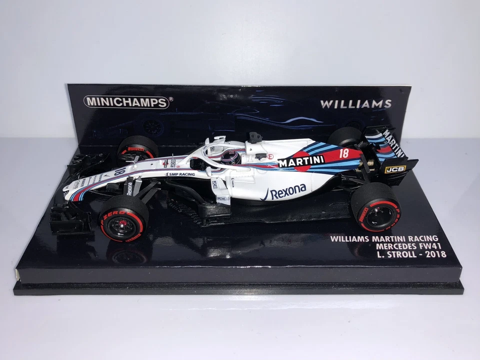 F1 Formula 1 1:43 Williams Martini FW41 Mercedes 2018 Lance Stroll Minichamps - Immagine 1 di 2