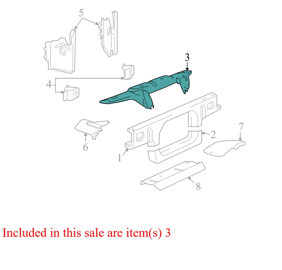 2004-2010 Lincoln Town Car Front Radiator Support Baffle Used 3W1Z8C291AA OEM - Image 1 of 4