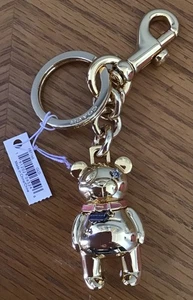 NWT COACH 3D Teddy Bear Gold Handbag Bag Charm Keychain F87166 - Picture 1 of 2