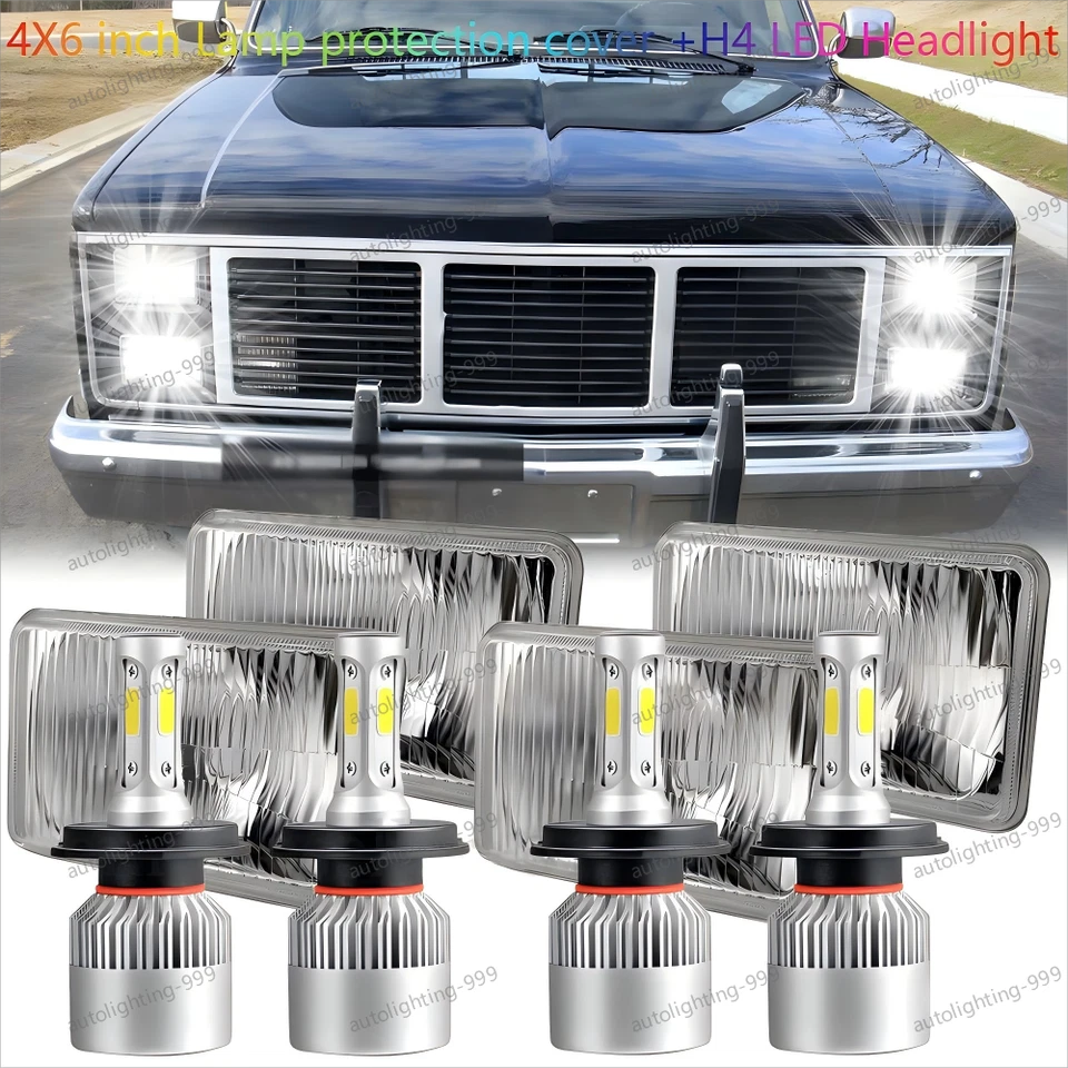 4x Fit GMC C1500 2500 3500 K1500 K2500 K3500 1982-1986 Truck 4x6" LED Headlights - Image 1 of 4