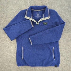 LL Bean Pullover donna maglione maglia pile medio colletto a scatto outdoor escursionismo - Foto 1 di 9