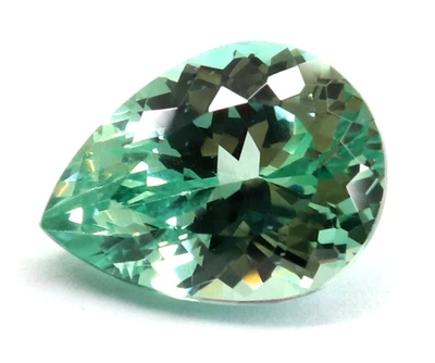 Corte de pera 7,40 quilates impecable natural azul verde zafiro piedra precio... - Imagen 1 de 4