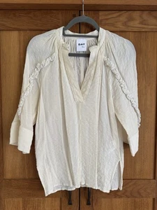 DAY birger et mikkelsen ZACHARY SIZE 36 SHEER COTTON BLOUSE - Picture 1 of 3