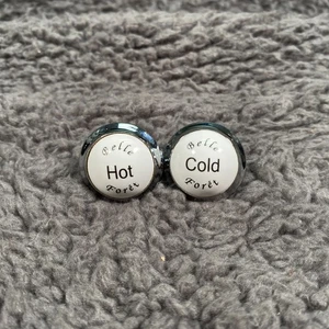 Belle Foret Hot and Cold Faucet Handle Caps Heavy Weight Knobs Pair - Picture 1 of 11