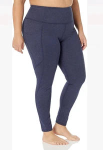 Core 10 Damen All Day Comfort High-Waist Seitentasche Yoga Legging Navy/Grau 1X - Bild 1 von 13