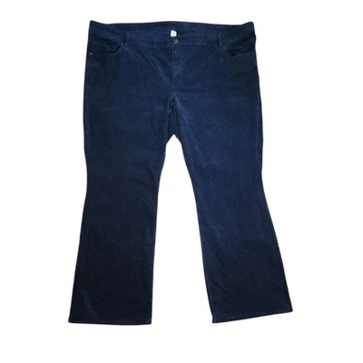 Old Navy Pants Womens Plus Size 26 Solid Dark Blue Corduroy Rockstar Pockets - Image 1 of 4