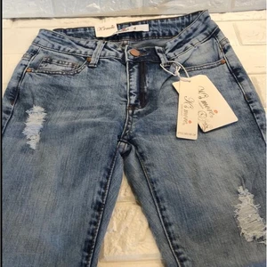 Ks More Women Blue Distressed Ripped Denim Jeans Style MD160 2 Size 9 - Picture 1 of 6