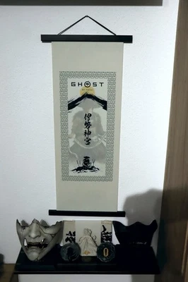 Ghost of Yotei - Wallscroll echte Leinwand / Nussbaum (kein billiges Poster) - Bild 1 von 2