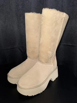 UGG Classic New Heights Cuffable Tall 麂皮靴 - Sand - 1167773 女式 11 码 — 第 1/4 张图片