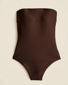 J.Crew Gemma Bandeau One-Piece Classic Sculpt Brown Size 4 NWT - Picture 1 of 6