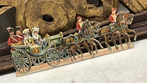 Victorian Die Cut Carrige w/ 4 Horses Scrap - Picture 1 of 8