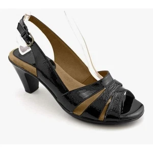 SOFTSPOTS SCHWARZE PEEPTOE SLINGBACK SANDALE SCHUHE GRÖSSE US 6 - Bild 1 von 15