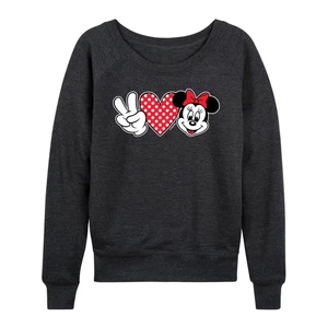 Disney Damen Plus Peace Love Minnie French Terry Pullover anthrazit Gr. 2XW - Bild 1 von 4